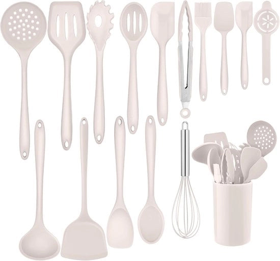 Set di accessori da cucina in silicone - Set di accessori da cucina - Senza BPA - Sospeso - Set di accessori da cucina con supporto - Qualità robusta - Resistente al calore - In silicone - Accessori da cucina