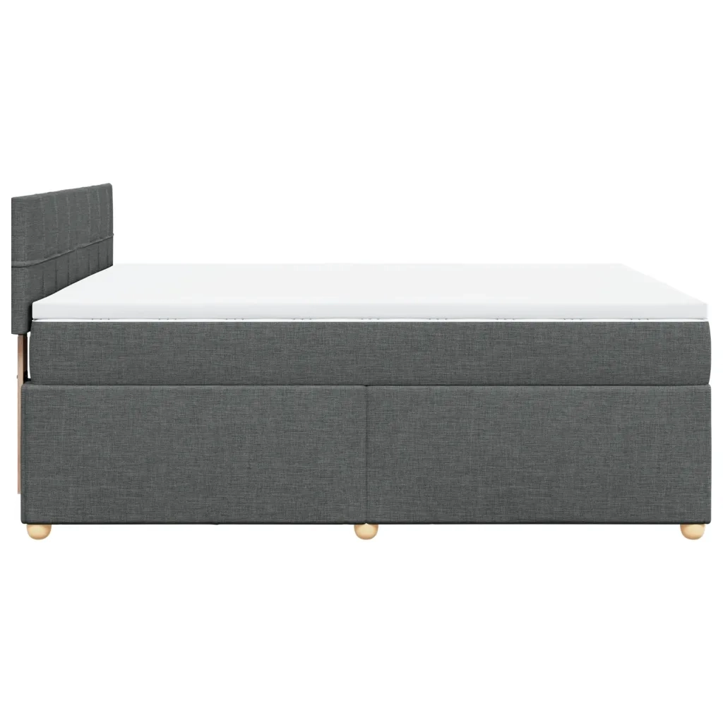 Giroletto a Molle con Materasso Grigio Scuro 140x190 cm Tessuto
