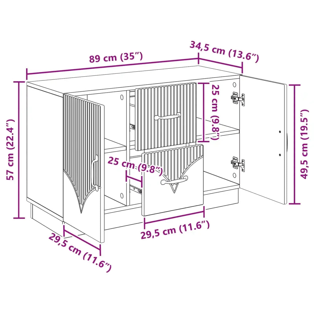 Credenza con cassetto Rovere Artigianale 89 x 34,5 x 57 cm