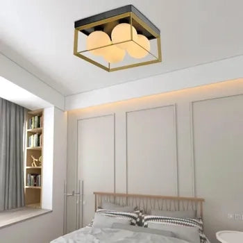LAMPADARIO DA SOFFITTO STILE MINIMALISTA SFERE VETRO CON ATTACCO LAMPADINE G9