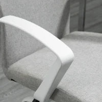 Sedia da Ufficio Ergonomica a Dondolo, Sedia da Studio Girevole, Poltrona Scrivania con Altezza Regolabile in Tessuto, 61x61x89-99 cm, Grigio Chiaro