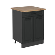 Mobiletto base per cucina R-Line Antracite rustico/Antracite 60 cm, PL Rovere Vicco
