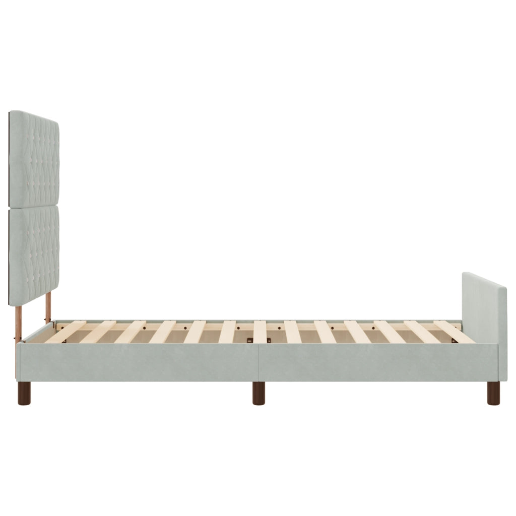 Struttura del letto  Grigio chiaro 100x200 cm Velluto