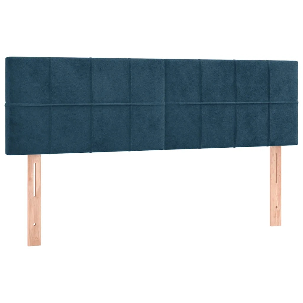 Giroletto a Molle con Materasso Blu Scuro 140x190 cm in Velluto