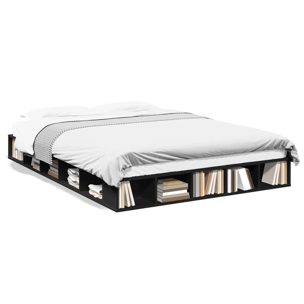 Giroletto-Struttura Letto Nero 160x200 cm in Legno Multistrato 170782