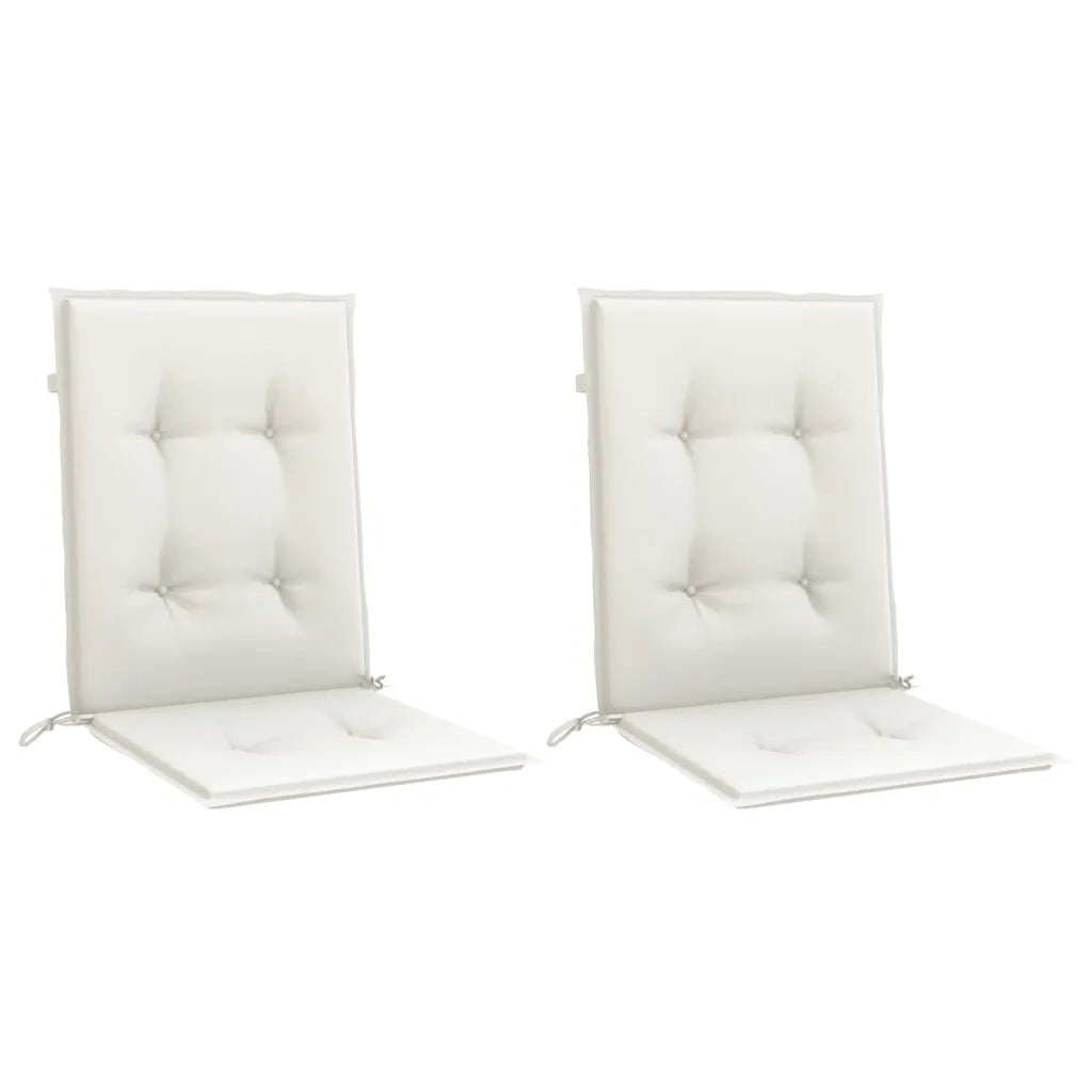 Cuscini Sedia Schiena Bassa 2 pz Crema MÃ©lange 100x50x4 Tessuto