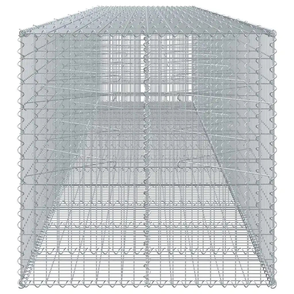 Cesto Gabbione con Copertura 650x100x100 cm in Ferro Zincato 3295201