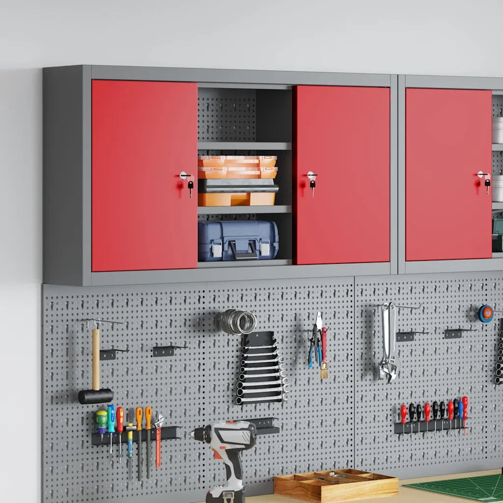 Mobile per attrezzi con blocco Rosso e Grigio 100 x 20 x 55 cm CFW7065715
