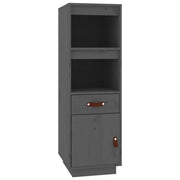 Credenza | Madia | Buffet da pranzo | Armadio da pranzo Grigia 34x40x108,5 cm in Legno Massello di Pino