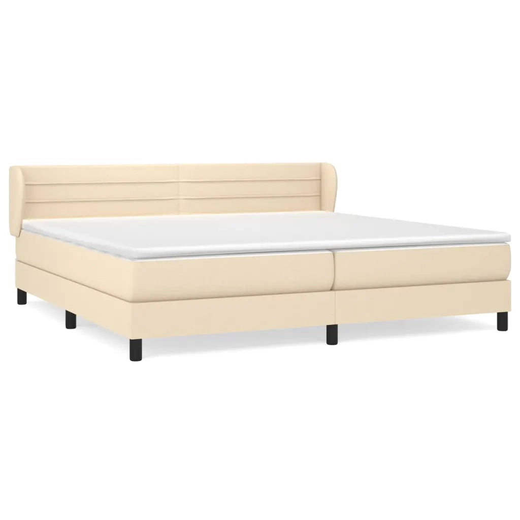 Giroletto a Molle con Materasso Crema 200x200 cm in Tessuto 3126354