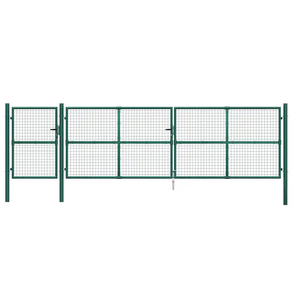Cancello da Giardino in Rete Verde 500x125 cm in Acciaio Zincato 154540