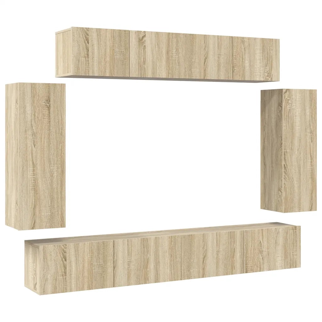Set Porta TV 6 pz Rovere Sonoma in Truciolato cod mxl 34010