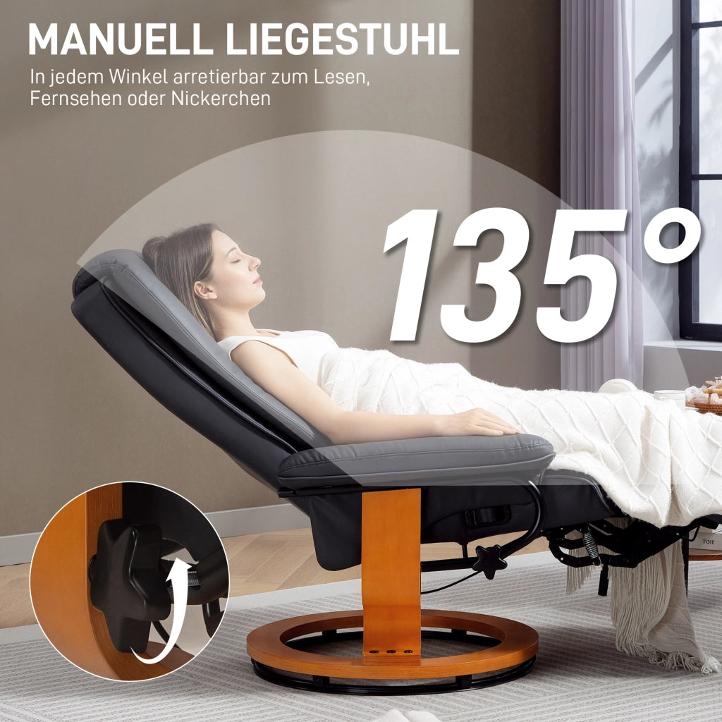 Poltrona relax reclinabile girevole ¨C Minimal ¨C similpelle grigio scuro
