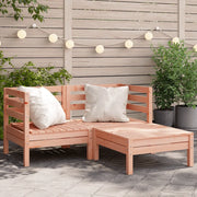 Divano esterno-Divano Giardino 2 Posti con Poggiapiedi Legno Massello Douglas