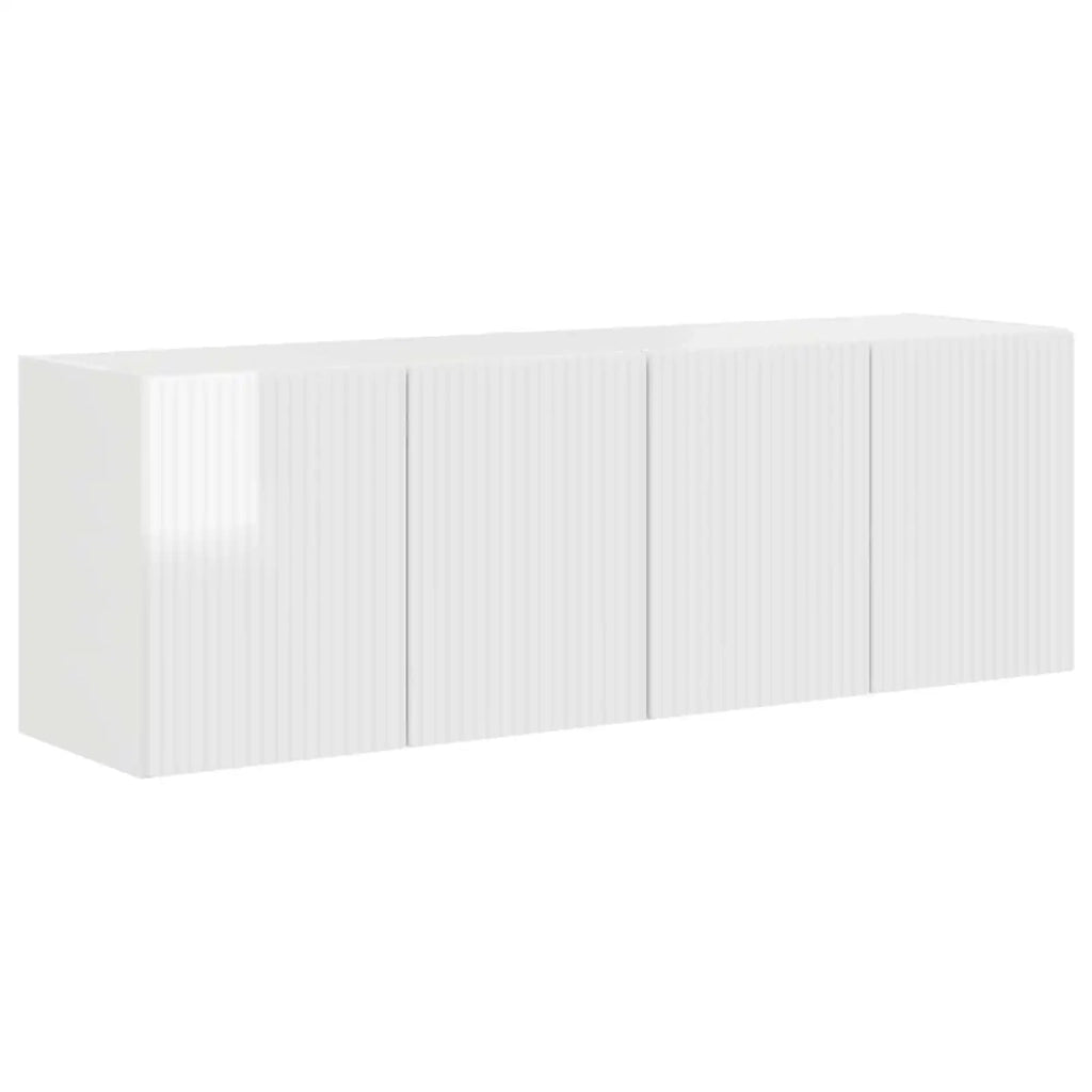 Mobile TV da parete 2 pcs Bianco Lucido 59,5 x 31 x 40 cm 892338