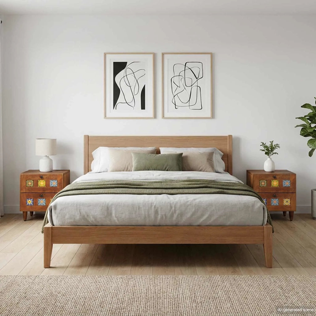 Armadio da Notte con cassetto 2 pcs Marrone 40 x 33 x 46 cm 4018223