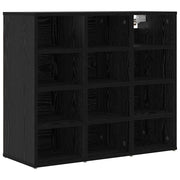 Scarpiera | Mobile per scarpe con lo scaffale Rovere Nero 77,5 x 30 x 67 cm