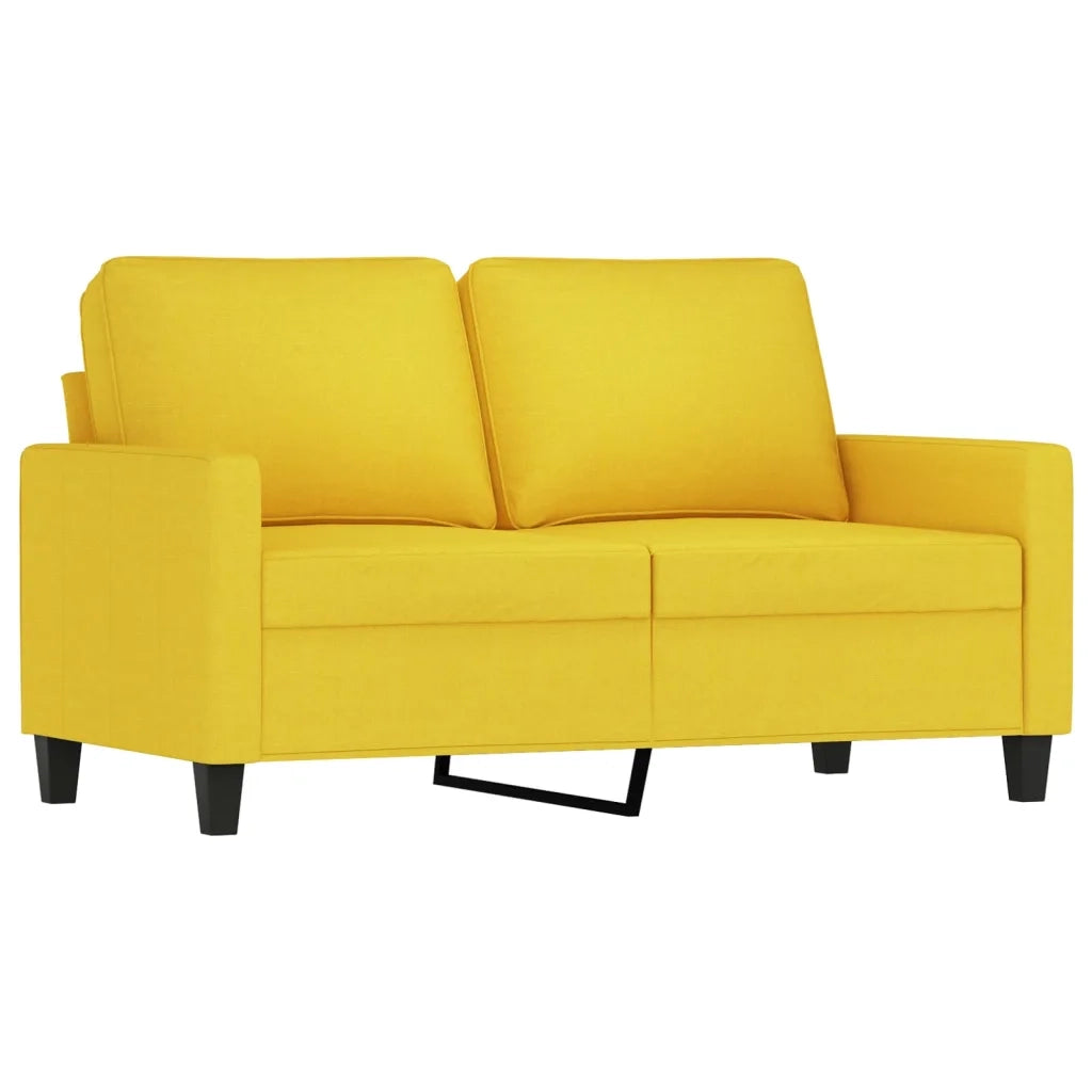 Set di Divani 3 pz con Cuscini Giallo Chiaro in Tessuto 3201433