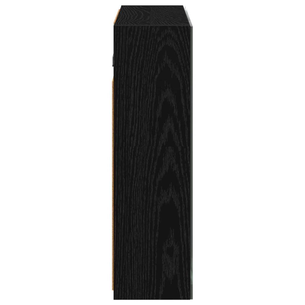 Mobiletto per specchio da bagno Rovere Nero 60 x 14,5 x 50 cm