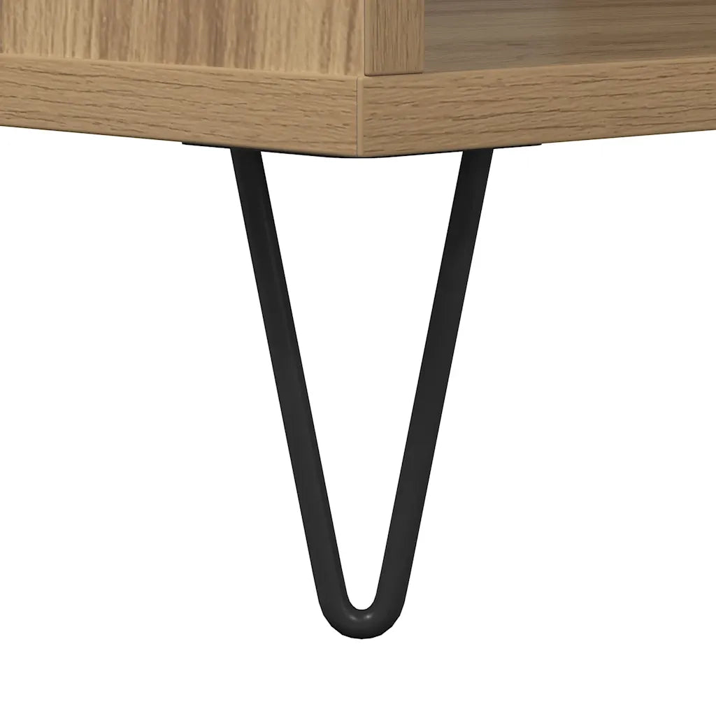 Tavolino Salotto-Tavolino da soggiorno-Tavolo Rovere Artigianale 90x49x45 cm Multistrato