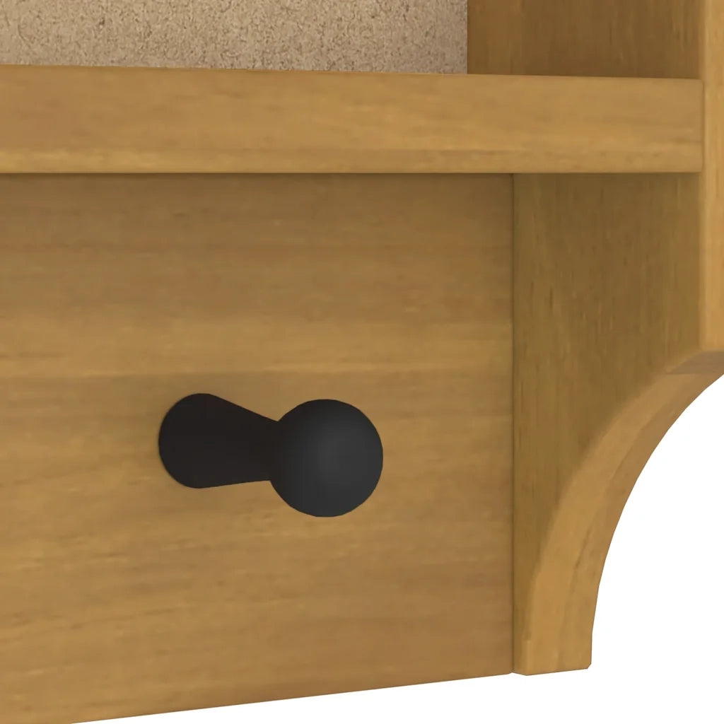 Appendiabiti da Parete SANDNES 45x12x35 cm in Legno di Pino 4010452