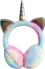 Orecchini Elettrici con Plush per Ragazze con Unicornio, Copricapo Elettrico per Donne - Blu