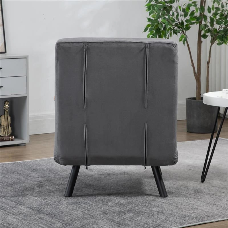 POLTRONA LETTO 3 IN 1 CON SCHIENALE RECLINABILE IN 5 POSIZIONI E CUSCINO 63X73X81 CM GRIGIO SCURO