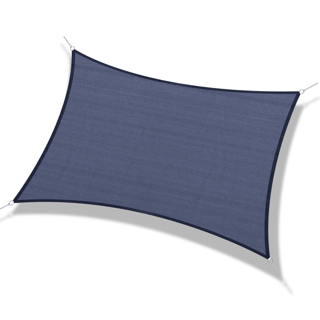 Toldo Vela Rettangolare 4x6 m ¨C zephmum ¨C Blu per Giardino Patio con Anelli Acciaio Inox