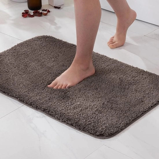 Tappeto di assorbimento antiscivolo per bagno - piccolo tappeto per bagno, camera da letto, cucina - 40x60 cm colore caffè.