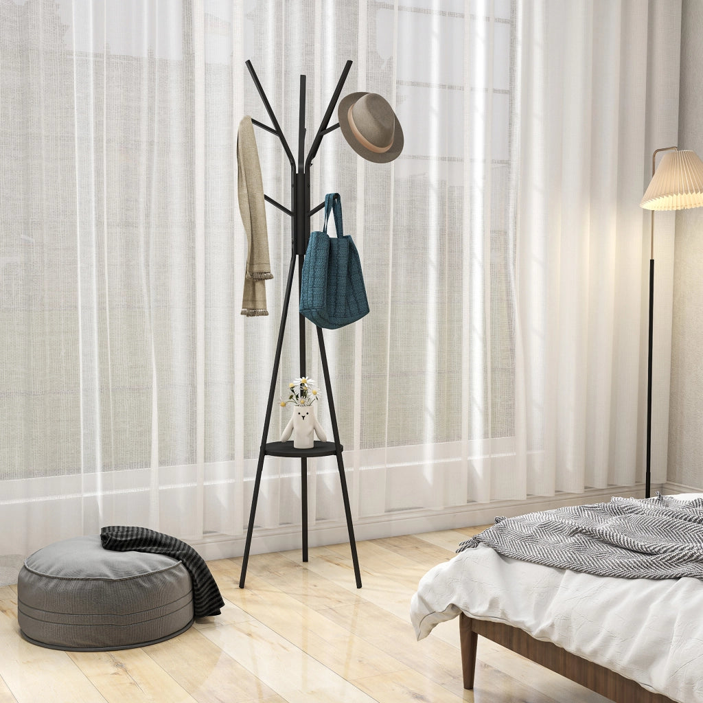 EasyComfort Appendiabiti da Terra Verticale Moderno per Ingresso, 45x45x180cm, Nero