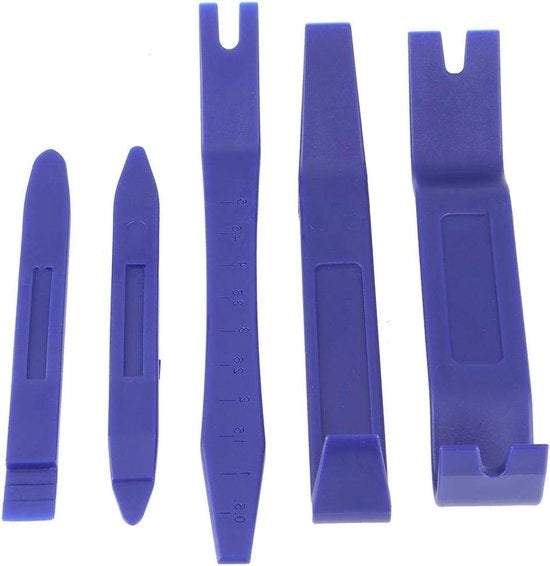 Strumento di rimozione di pannelli - 5 pezzi per auto interno esterno - Muffa del cruscotto Listelli Audio Pannello porta portiere rimozione strumenti - Blu