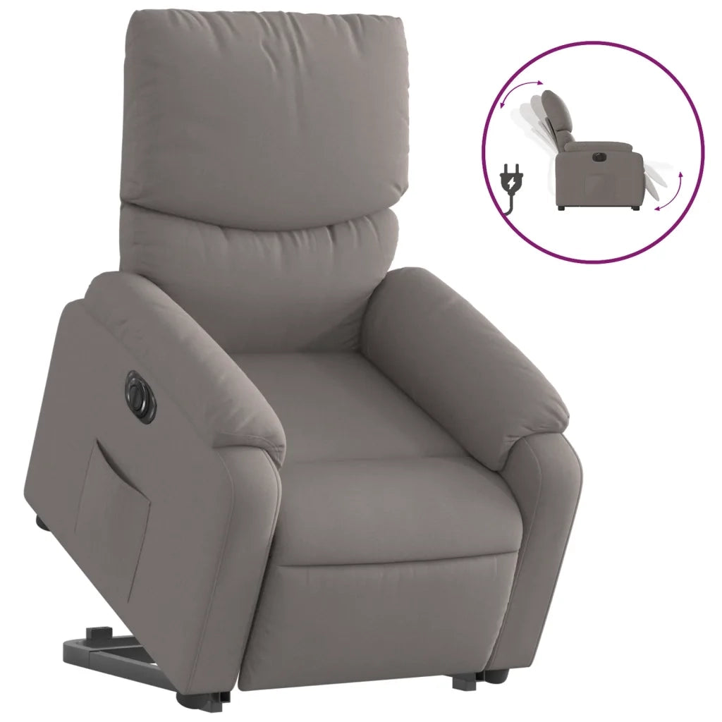 Poltrona Alzapersona Reclinabile Elettrica Tortora in Tessutocod mxl 85291