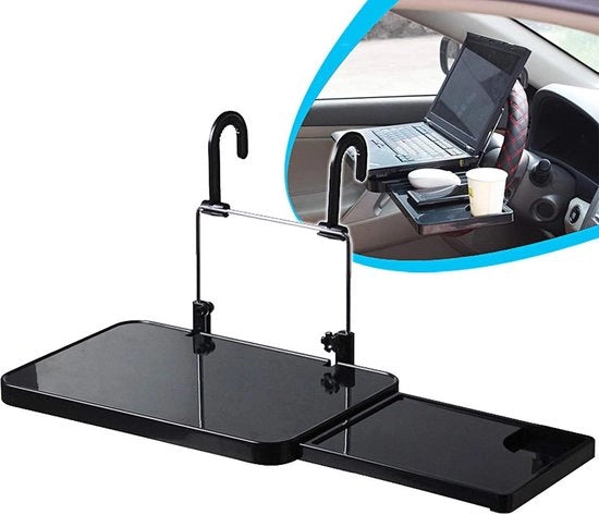 Tavolo multifunzionale per auto, volante, tavolo, laptop, scrivania per volante, sedile passeggero, nero