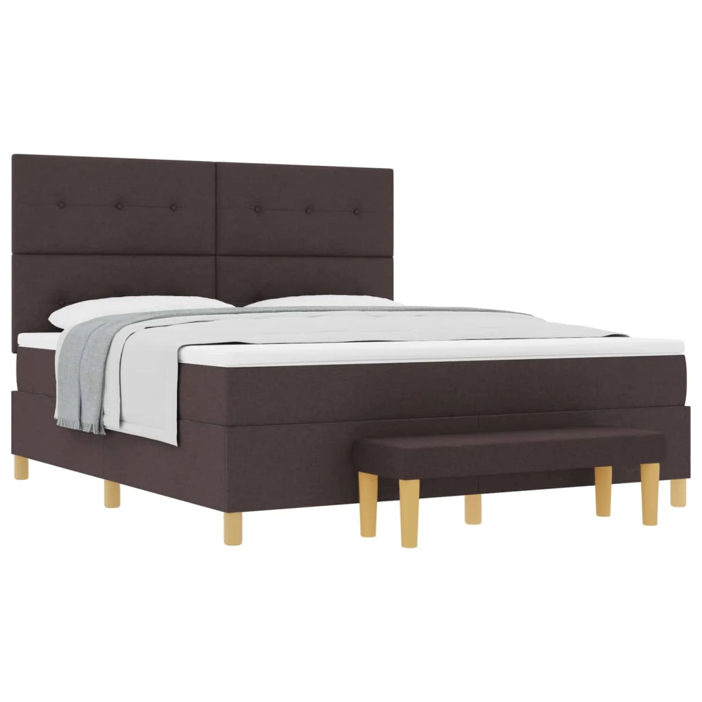 Letto a molle con materasso Marrone scuro 180 x 200 cm Tessuto 3344320