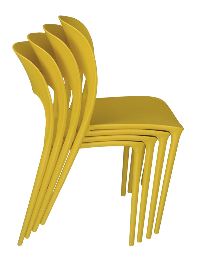 Set da 2 sedie impilabili in polipropilene giallo senape - Maya - SD32MAPP