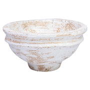 Centrotavola cartapesta invecchiato bianco 28x28x14h cm