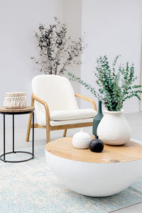 Tavolino Lancaster Bianco D70 in Legno Riciclato