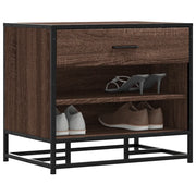 Panca Portaoggetti-Sgabello-Panca con Contenitore Rovere Marrone Legno Multistrato e Metallo 337178