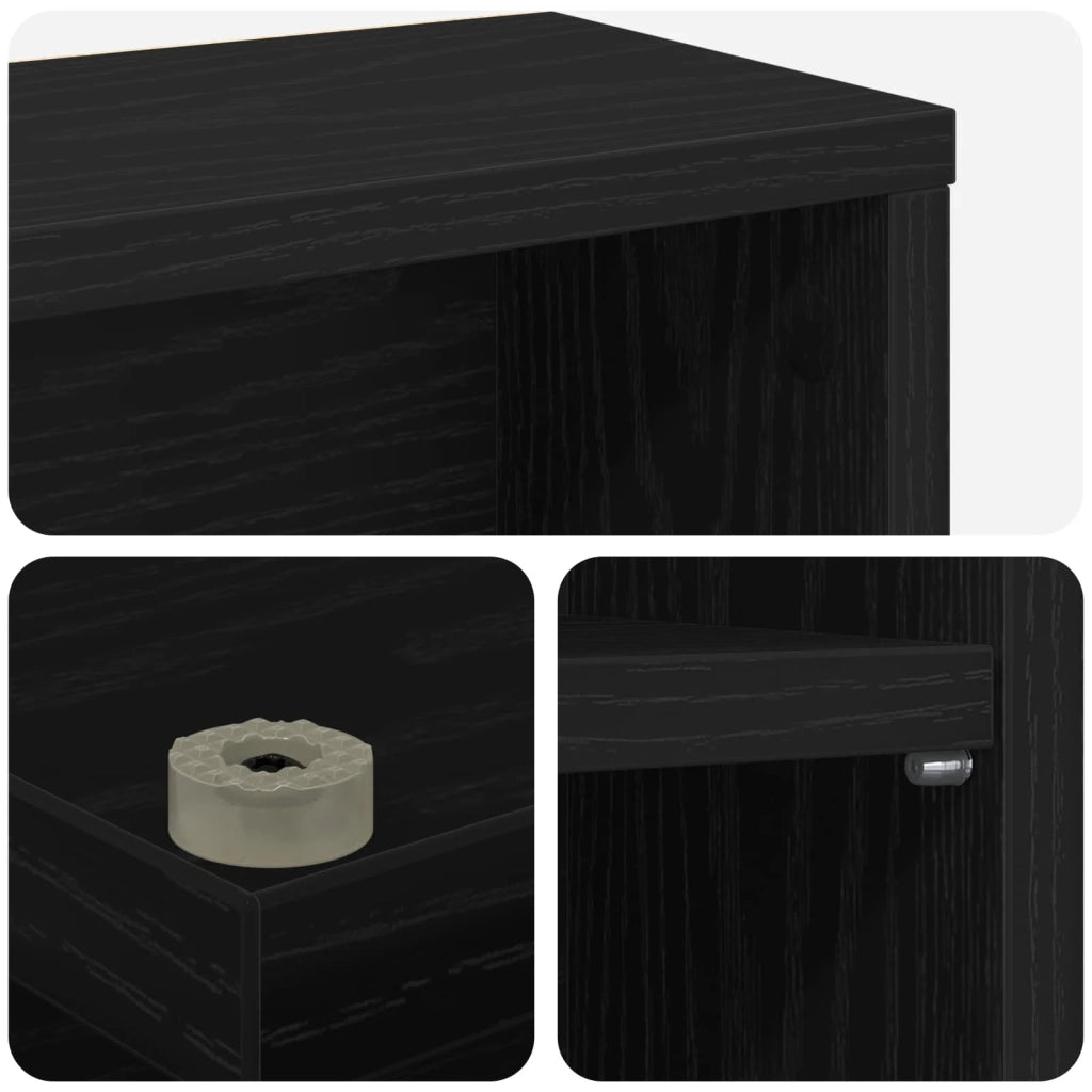 Mobile per CD Rovere Nero 65 x 23,5 x 97,5 cm 8012676