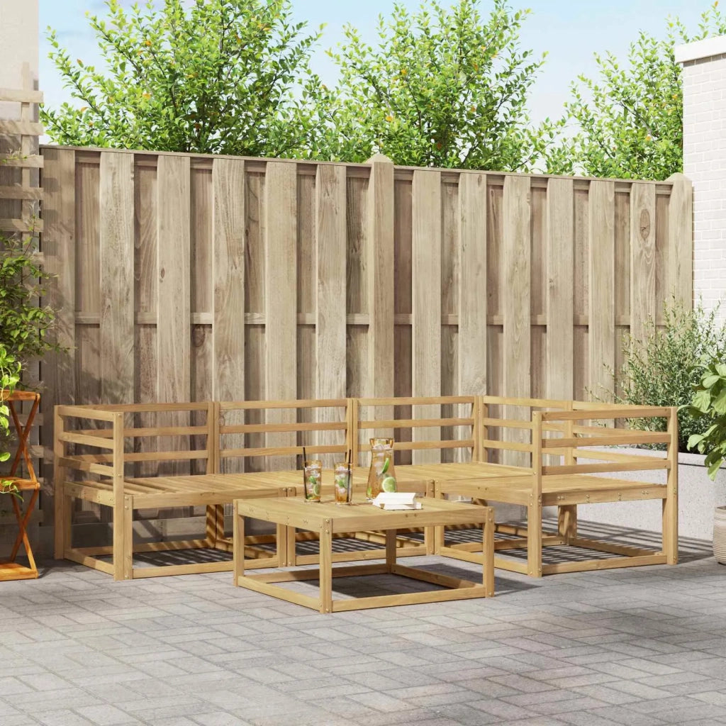 Set di divani da esterno 5 pcs Bianco 79 x 79 x 37 cm