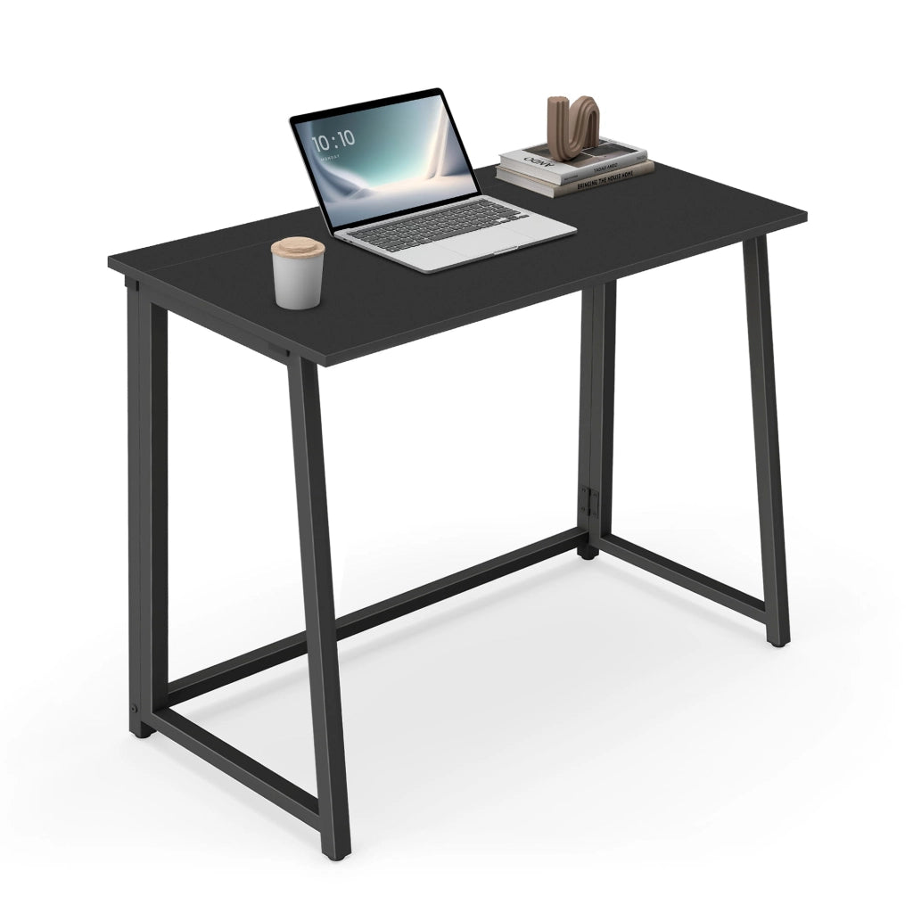 Scrivania per computer pieghevole Valora MAX 1.0 in truciolato nero e acciaio