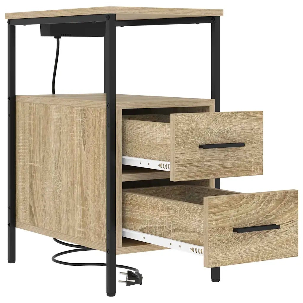 vidaXL Mobiletti da Notte 2 pcs rovere sonoma 30 x 48 x 61 cm