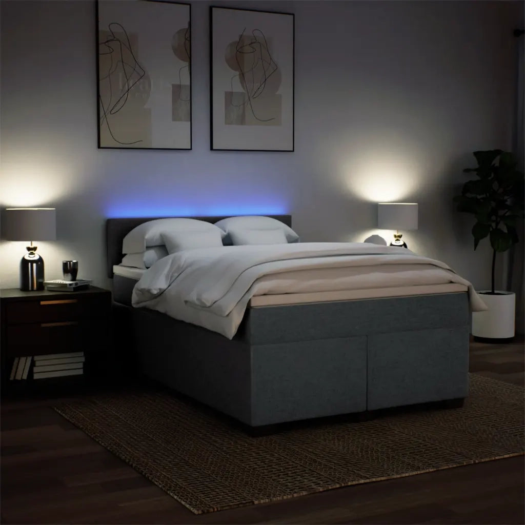 Giroletto a Molle con Materasso Grigio Scuro 140x200cm Tessuto