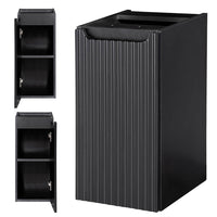 Armadietto Pensile NEWPORT con Anta e Ripiano 30x60x40 cm - Nero/Effetto Rovere [en.casa]