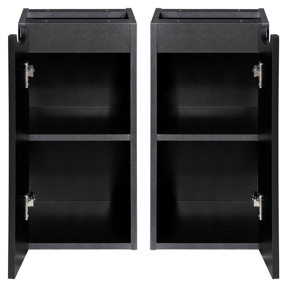 Armadietto Pensile NEWPORT con Anta e Ripiano 30x60x40 cm - Nero [en.casa]