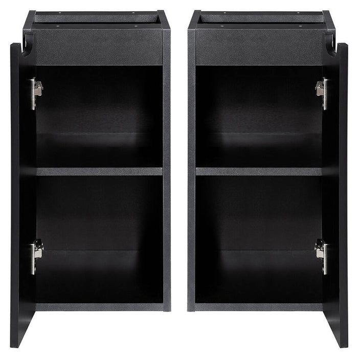 Armadietto Pensile NEWPORT con Anta e Ripiano 30x60x40 cm - Nero [en.casa]