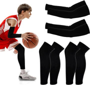 Set di Protezione Braccio e Gamba per Giovani Atleti | Protezione Anti-UV | Compressori Braccio e Gamba | Sport Unisex per Volley, Calcio e Pallacanestro
