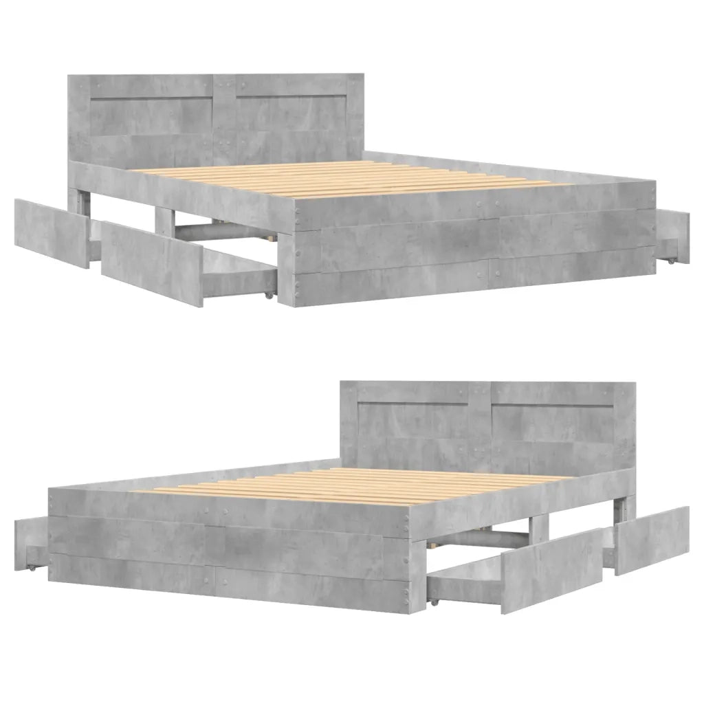 Giroletto Testiera Grigio Cemento 120x200 cm Legno Multistrato
