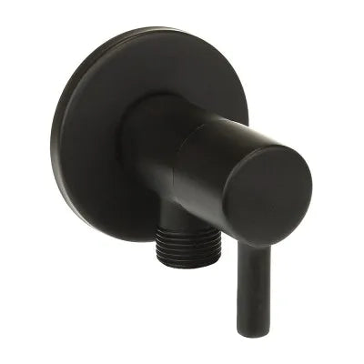 Coppia valvole da arresto tonde nero opaco attacchi 1/2G x 3/8G