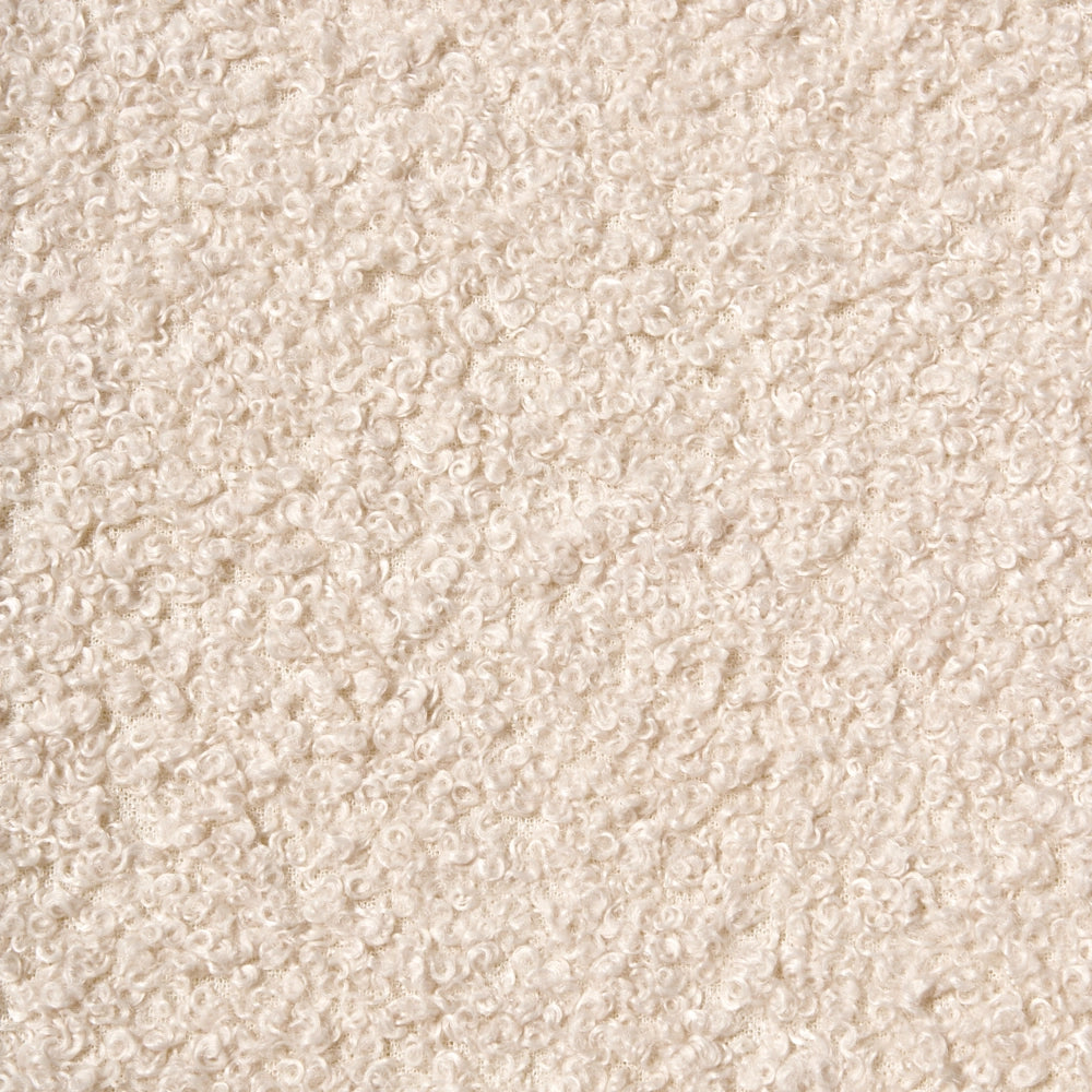 Poltrona tessuto bouclè beige imbottita in velluto Design stile retrò
